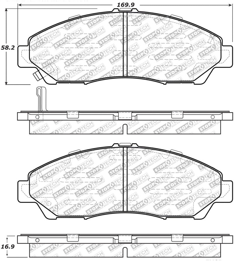 StopTech Street Disc Brake Pads - 305.13780 Stoptech
