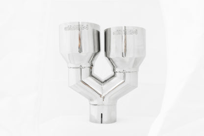 MBRP T304 Stainless Steel Tip; 2.5" ID, Dual 4" OD Out, 9.55" length, Single wall, Driver's Side MBRP