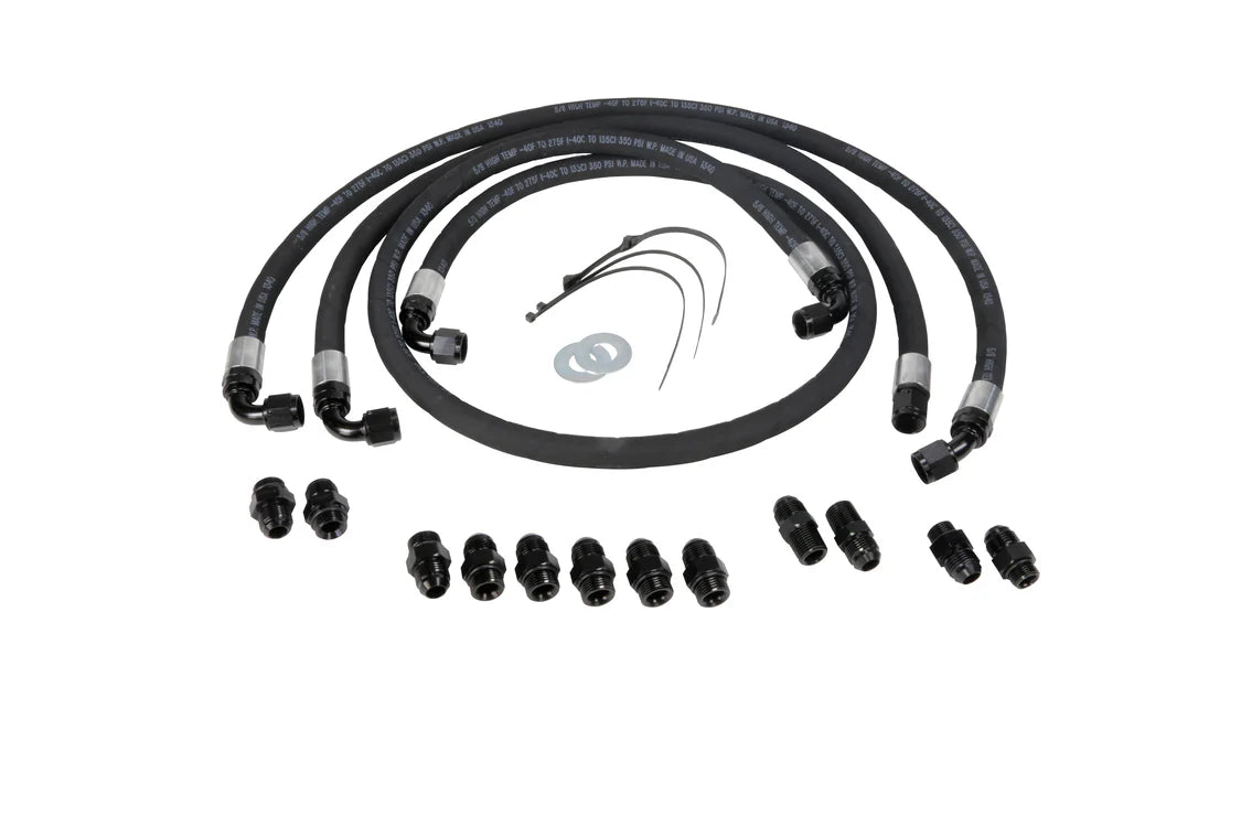 Fleece Allison transmission cooler line kit for 2001-2005 Chevy Silverado and GMC Sierra 2500 and 3500 LB7 and LLY Duramax trucks