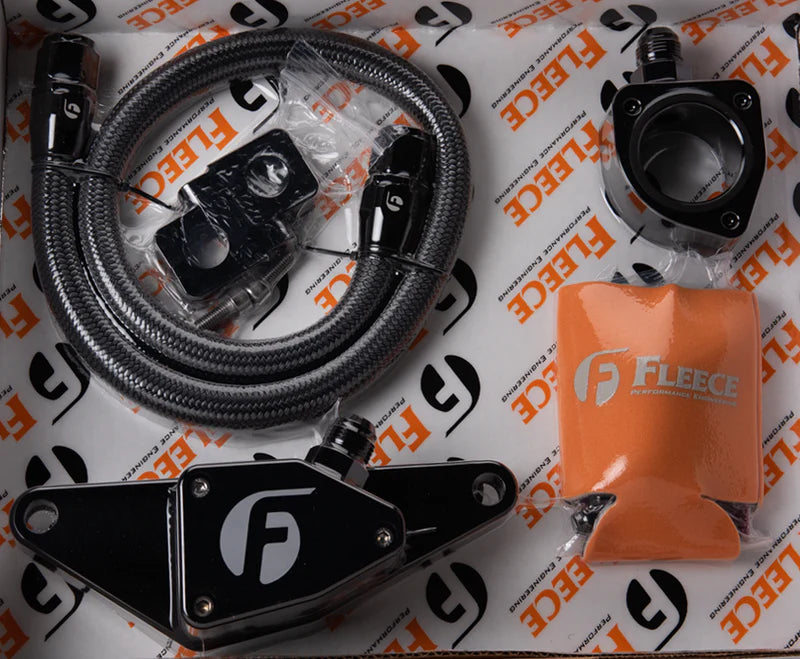 Fleece coolant bypass kit for 2003-2007 Dodge Ram 2500 and 3500 5.9L Cummins manual transmission trucks