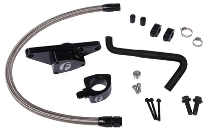 Fleece coolant bypass kit with stainless steel braided line for 2006-2007 Dodge Ram 2500 and 3500 5.9L Cummins automatic trucks
