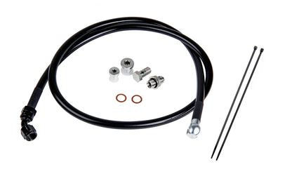 Fleece remote turbo oil feed line kit for 2001-2016 Chevy Silverado and GMC Sierra HD Duramax trucks