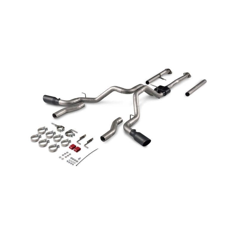 Flowmaster Outlaw 818191 cat-back exhaust for 1994-1995 GM 1500 trucks with Super 10 muffler and dual black tips