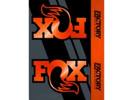 FOX Decal O/R 7.631 X 5.650 2.5 Series Reservoir Black w/Orange Logo - 024-04-124