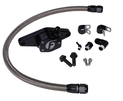 Fleece coolant bypass kit with stainless steel braided line for 1994-1998 Dodge Ram 2500 and 3500 5.9L 12-valve Cummins trucks