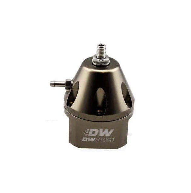 Adjustable DeatschWerks fuel pressure regulator with a vacuum reference port.