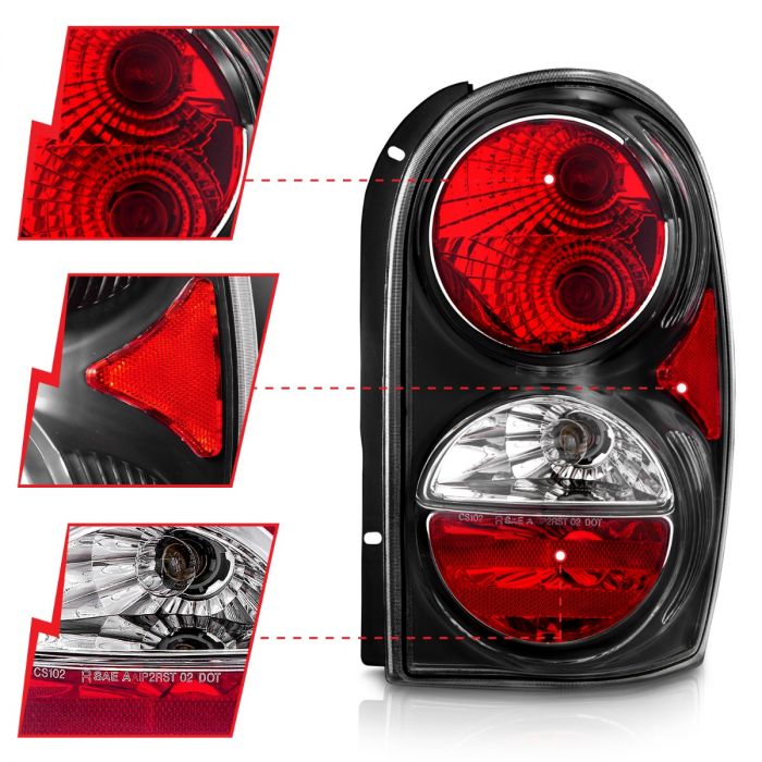 ANZO JEEP LIBERTY 02-07 TAIL LIGHTS BLACK - 211108 ANZO