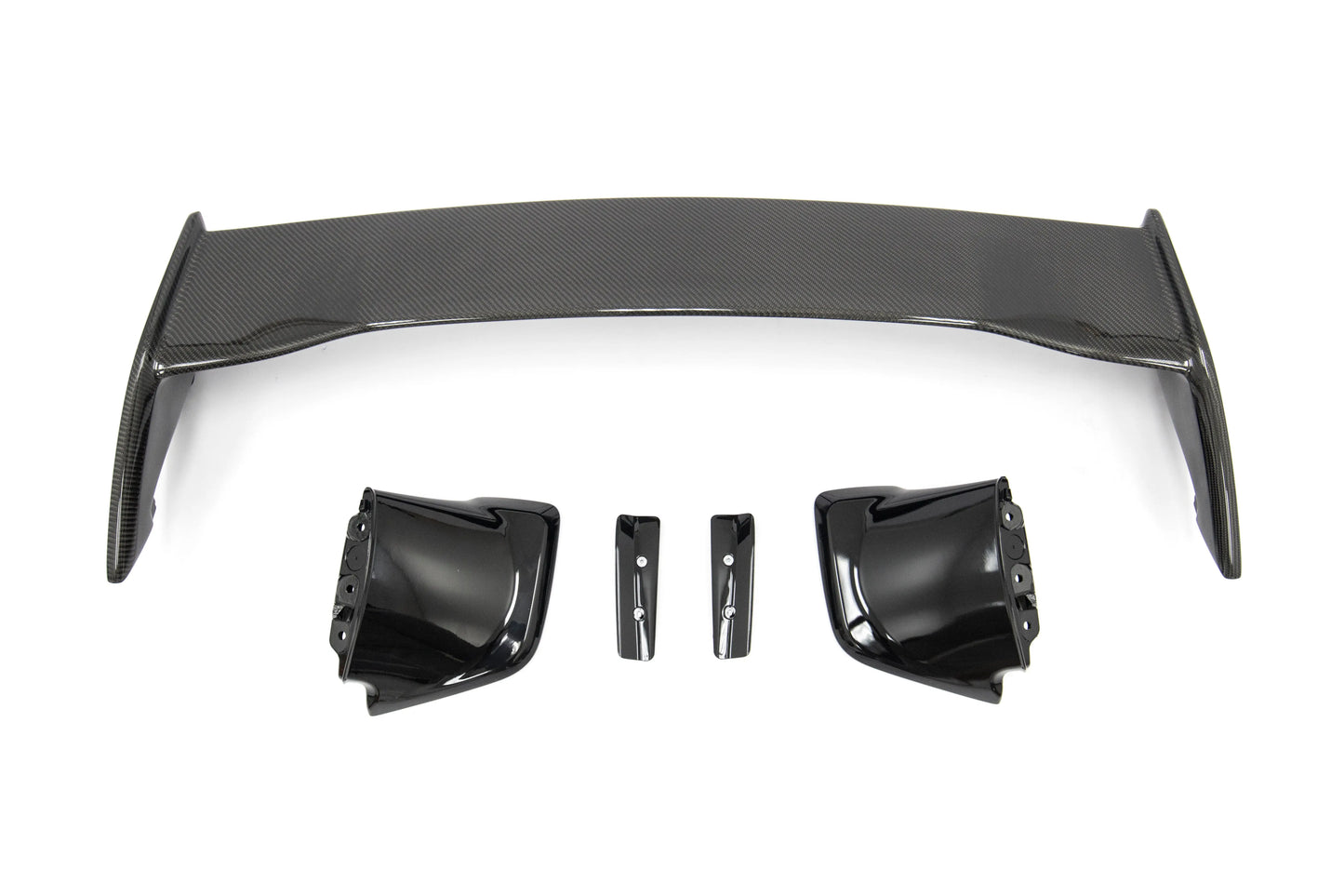 OLM Silverline Carbon Fiber OEM S Style Spoiler with Black Bases - 2015+ WRX / 2015+ STI