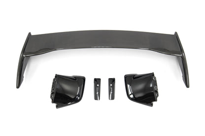 OLM Silverline Carbon Fiber OEM S Style Spoiler with Black Bases - 2015+ WRX / 2015+ STI