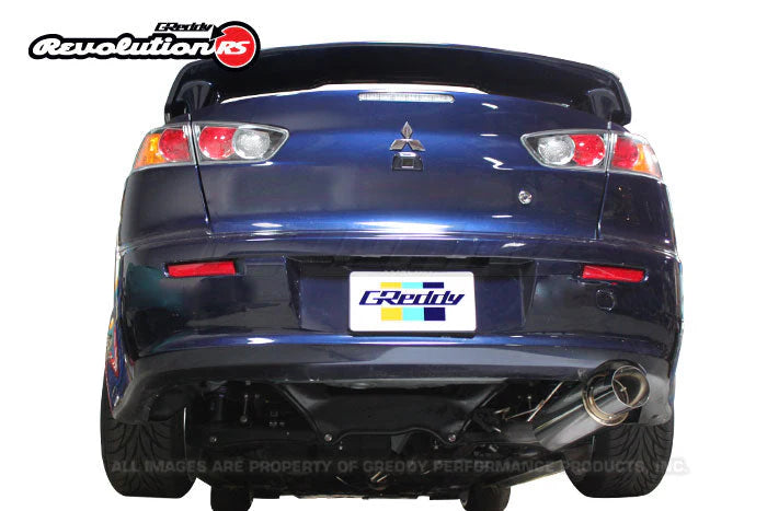 GReddy Revolution RS cat back exhaust Mitsubishi Lancer GT 2012-2014 63.5mm piping 105mm tip 10138101