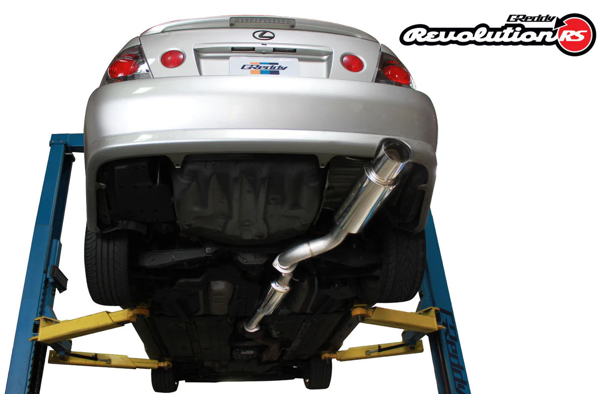 GReddy Revolution RS cat back exhaust Lexus IS300 2001-2005 76mm piping 115mm tip 10118100