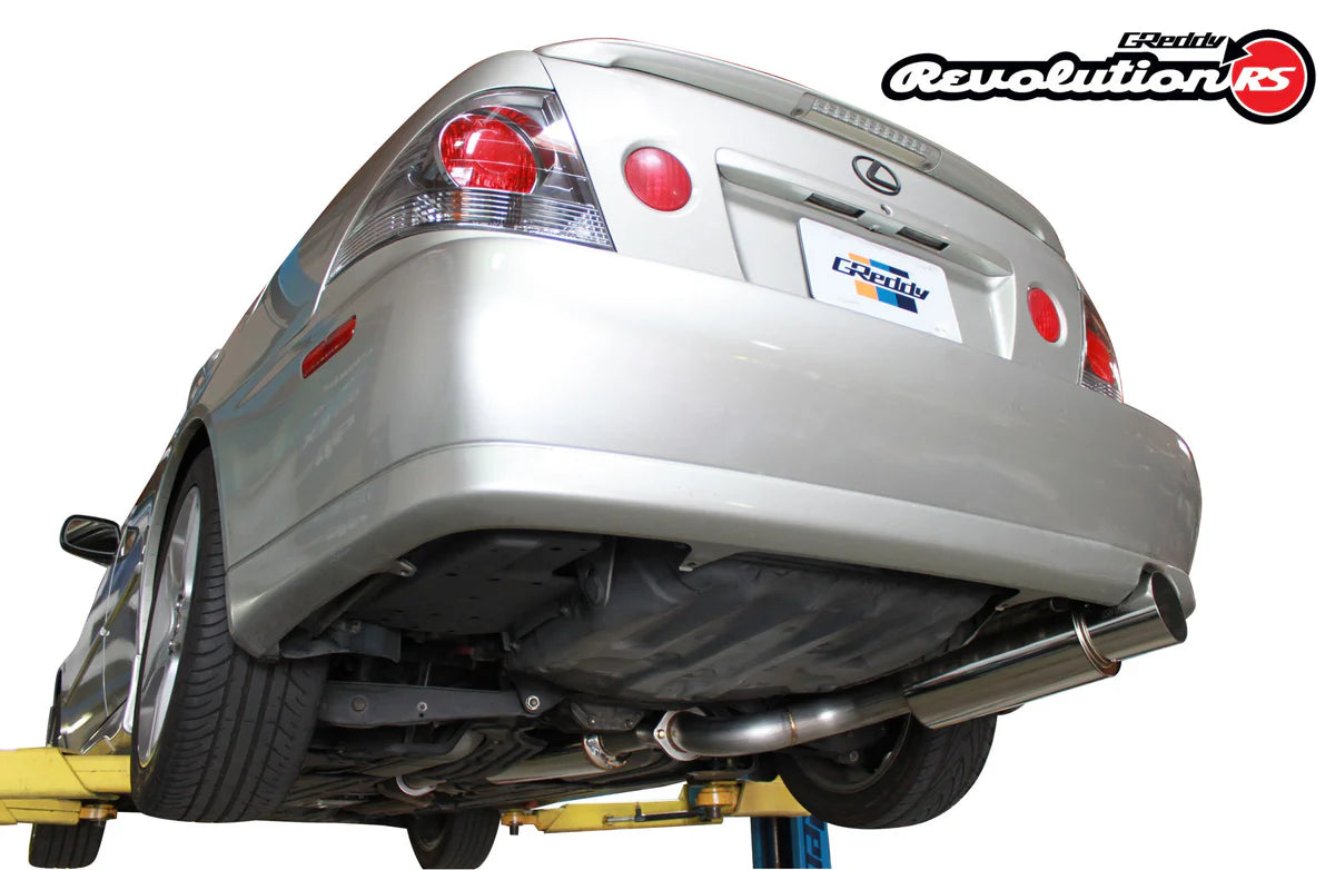 GReddy Revolution RS cat back exhaust Lexus IS300 2001-2005 76mm piping 115mm tip 10118100