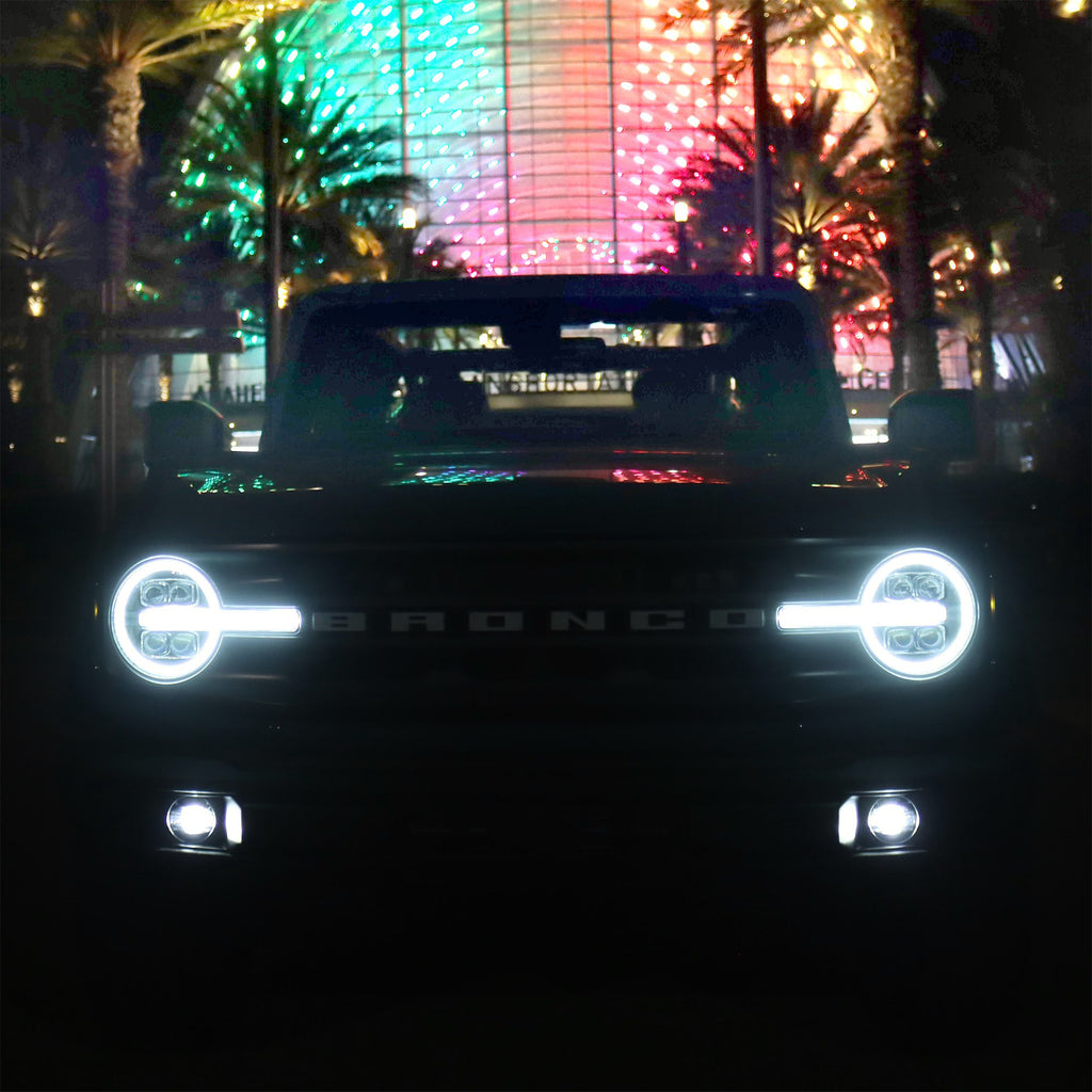 AlphaRex 21-23 Ford Bronco /22-23 Ford Bronco Raptor NOVA-Series LED Projector Headlights Alpha-black - 880259