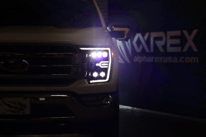 AlphaRex 21-23 Ford F150 / 21-23 Ford F150 Raptor NOVA-Series LED Projector Headlights Alpha-Black - 880138 AlphaRex
