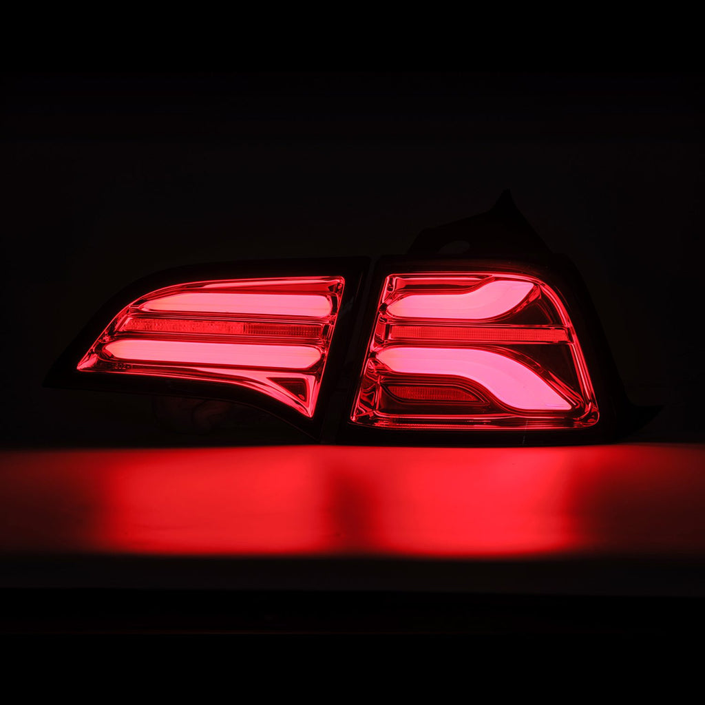 AlphaRex 17-23 Tesla Model 3 / 20-23 Model Y (Without Stock Amber Turn Signal) PRO-Series LED Tail Lights Red Smoke - 601020