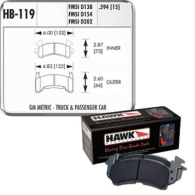 Hawk Performance Black Brake Pads - HB119M.594