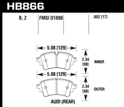 Hawk Performance HPS 5.0 Rear Brake Pads - HB866B.652 Hawk Performance