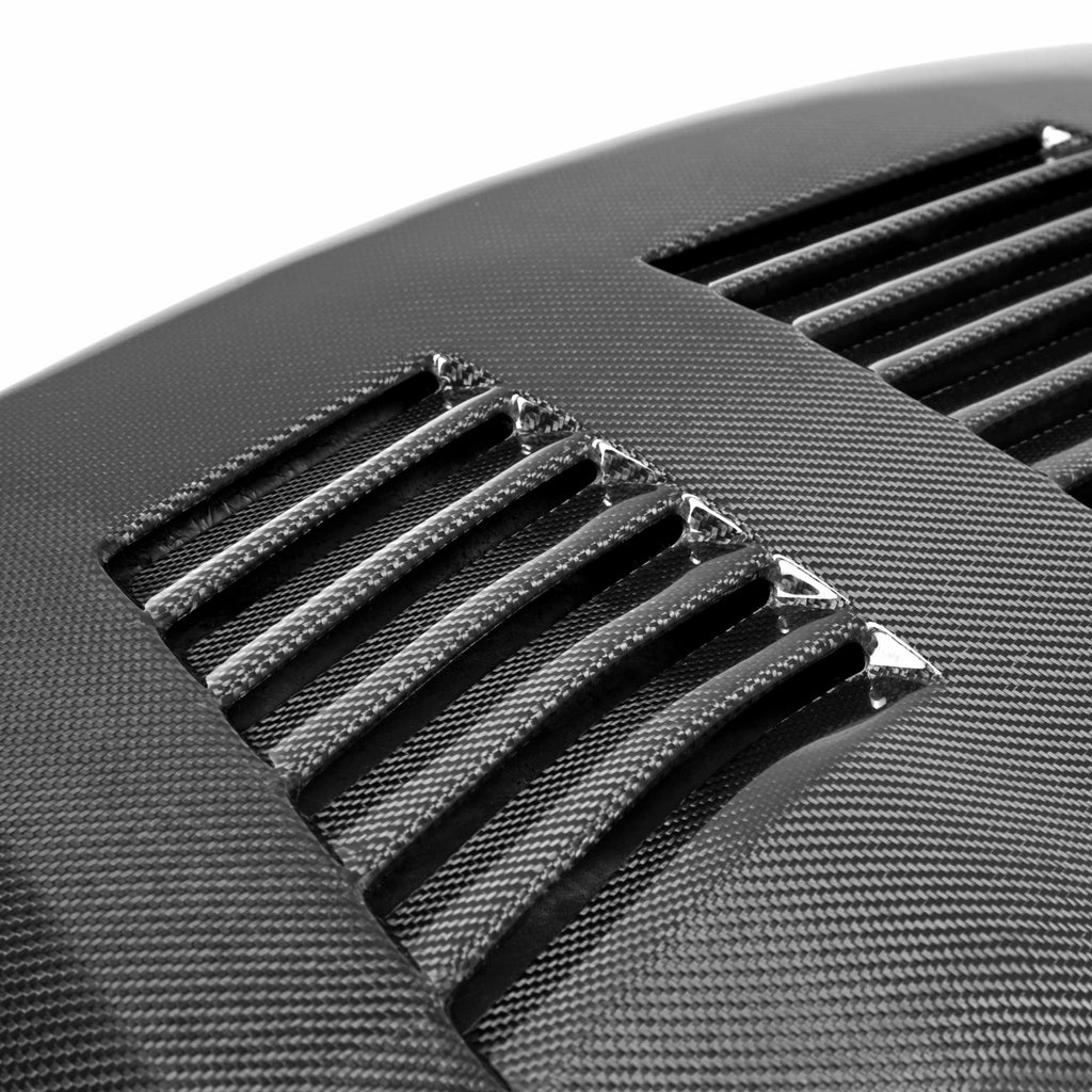 Close-Up of Carbon Fiber Hood on Nissan GT-R