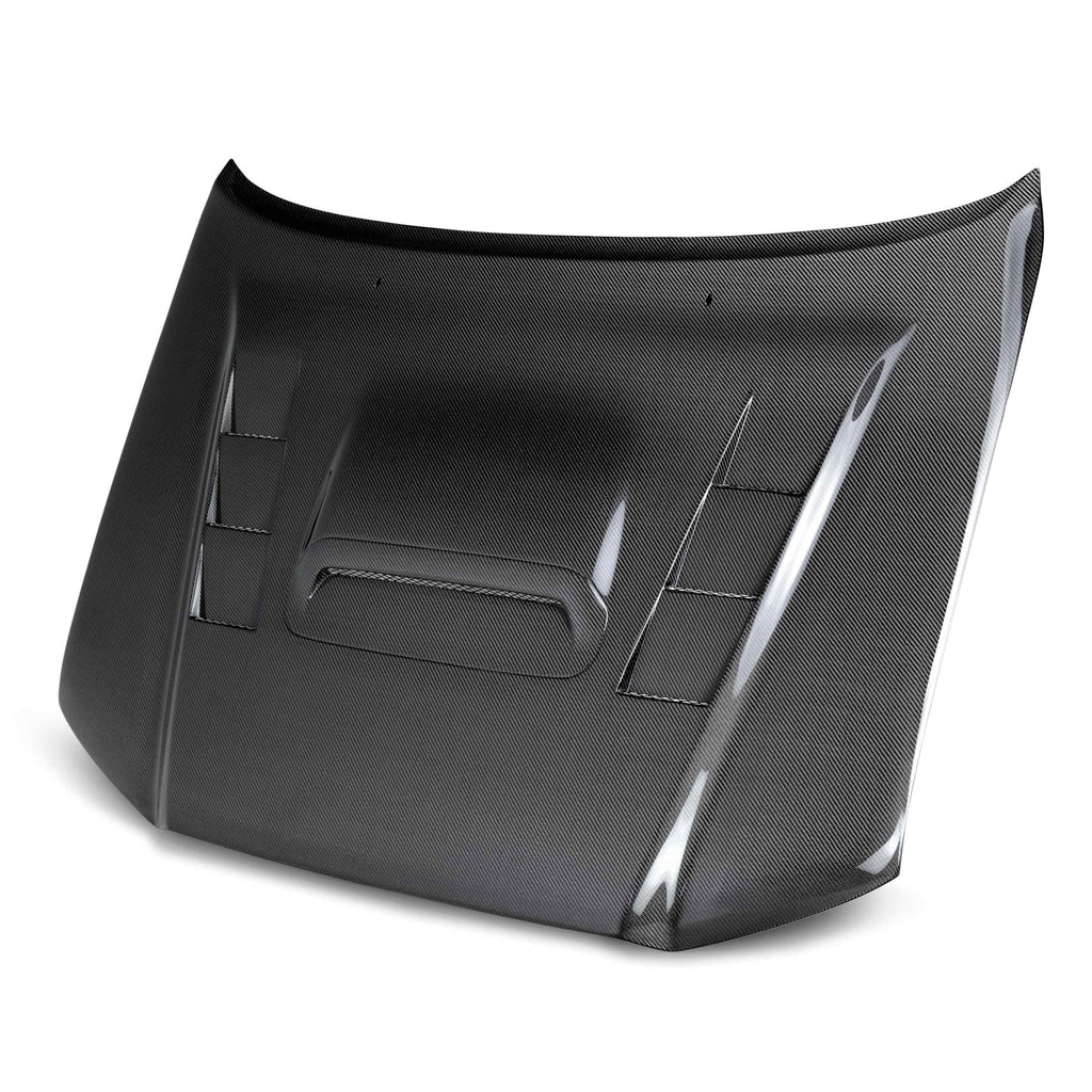 Seibon TS-style carbon fiber hood for 2012-2015 Toyota Tacoma - HD12TYTA-TS