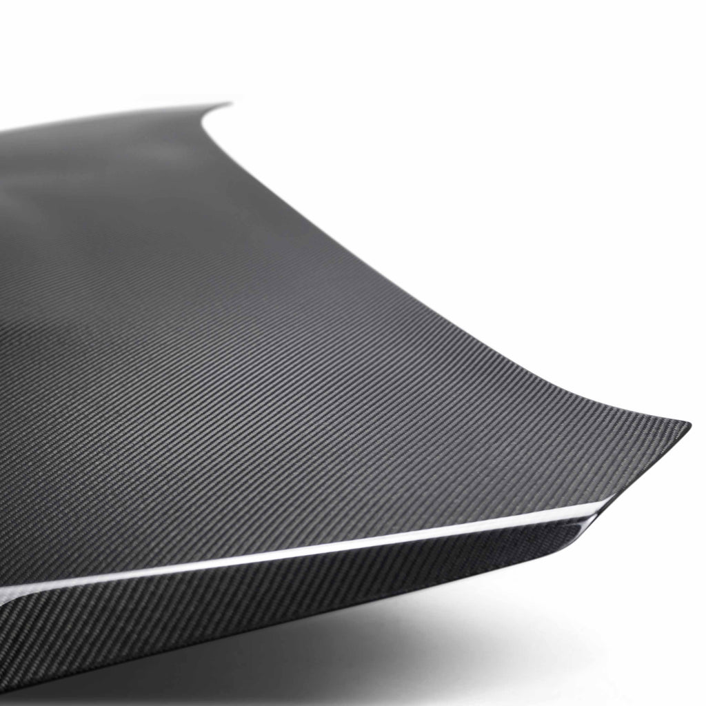 CS-Style Carbon Fiber Hood for 2015-2021 Subaru WRX/STi featuring sleek vents and a glossy finish.