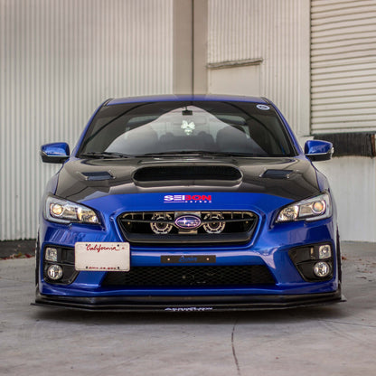 CS-Style Carbon Fiber Hood for 2015-2021 Subaru WRX/STi featuring sleek vents and a glossy finish.