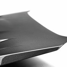 Load image into Gallery viewer, CW-Style Carbon Fiber Hood for 2015-2021 Subaru WRX/STi featuring aggressive design and glossy finish.