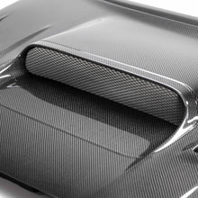 Load image into Gallery viewer, VS-Style Carbon Fiber Hood for 2015-2021 Subaru WRX/STi with aggressive vents and glossy finish.