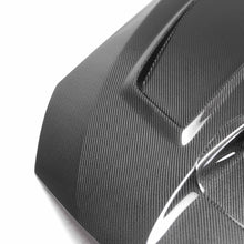 Load image into Gallery viewer, VS-Style Carbon Fiber Hood for 2015-2021 Subaru WRX/STi with aggressive vents and glossy finish.