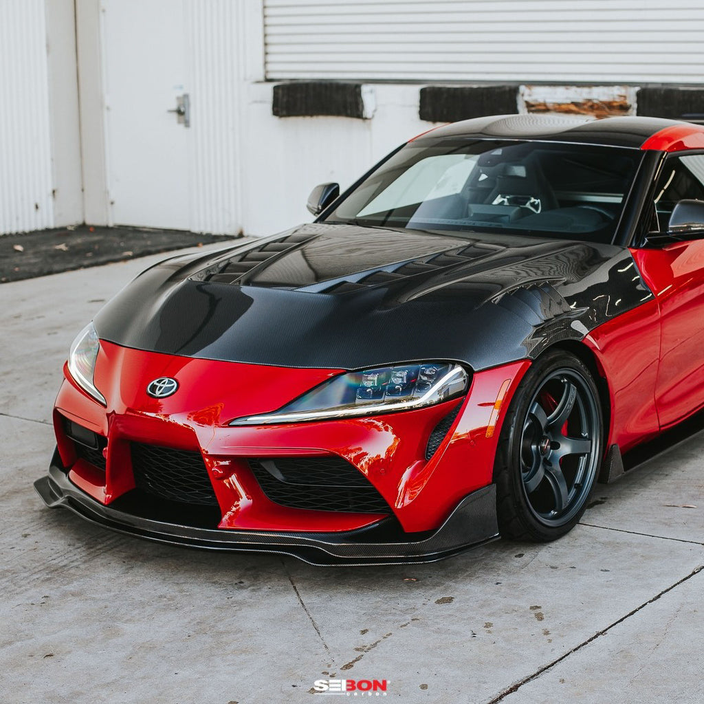 Seibon TV-style double sided carbon fiber hood for 2020-2023 Toyota Supra - HD20TYSUP-TV-DS