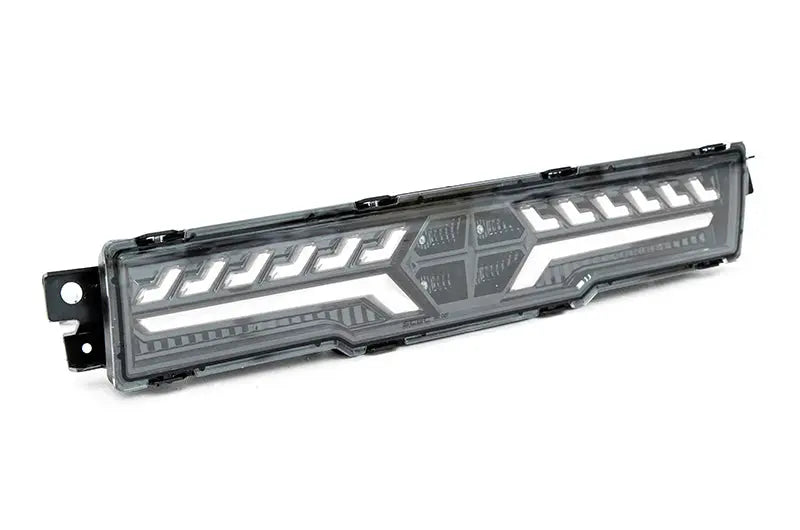 OLM V2 F1 Rear Fog Light (Clear Lens, Black Base, White Bar) - 2022 BRZ / GR86