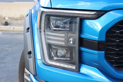 AlphaRex 21-23 Ford F150 PRO-Series Halogen Projector Headlights Alpha-Black - 880294 AlphaRex