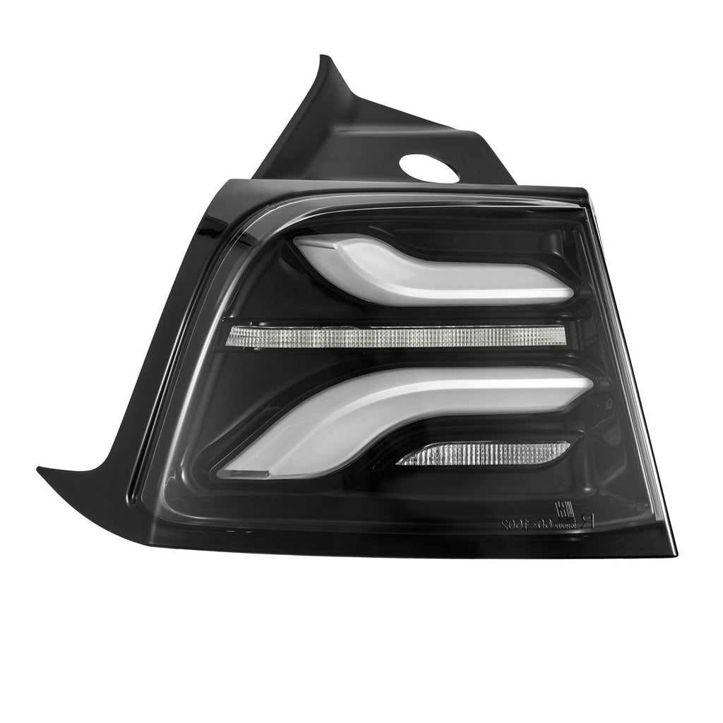 AlphaRex 20-22 Tesla Model Y (With Stock Amber Turn Signal) PRO-Series LED Tail Lights Jet Black - 601030