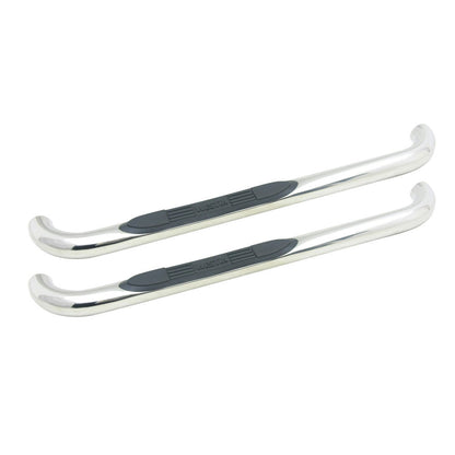 Westin E-Series 3 Round Nerf Bars Single Step Pad Polished Stainless Steel - 23-0500 PAIR