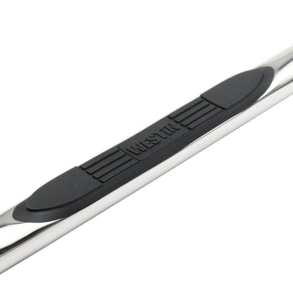 Westin E-Series 3 Round Nerf Bars Single Step Pad Polished Stainless Steel - 23-0500 PAIR