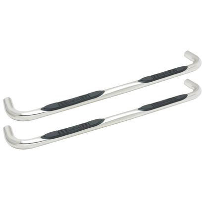 Westin E-Series 3 Round Nerf Bars Single Step Pad Polished Stainless Steel - 23-0530 Pair