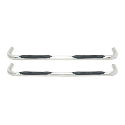 Westin E-Series 3 Round Nerf Bars Single Step Pad Polished Stainless Steel - 23-0530 Pair