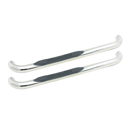 Westin E-Series 3 Round Nerf Bars Single Step Pad Polished Stainless Steel - 23-2320 - PAIR