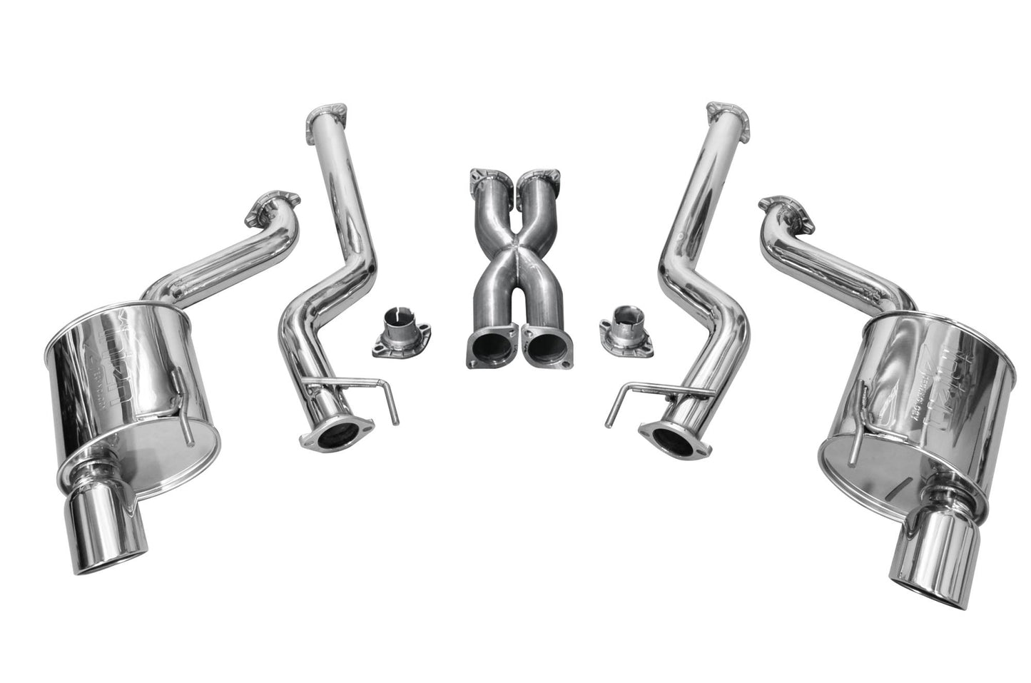 Injen SES9201 Performance Exhaust System for 2015-2017 Ford Mustang GT 5.0L V8 with 76mm 304 stainless steel piping, X-pipe, and dual 4.5-inch polished tips