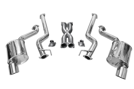 Injen SES9201 Performance Exhaust System for 2015-2017 Ford Mustang GT 5.0L V8 with 76mm 304 stainless steel piping, X-pipe, and dual 4.5-inch polished tips