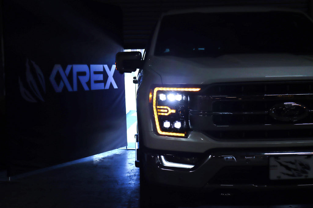 AlphaRex 21-23 Ford F150 / 21-23 Ford F150 Raptor NOVA-Series LED Projector Headlights Alpha-Black - 880138