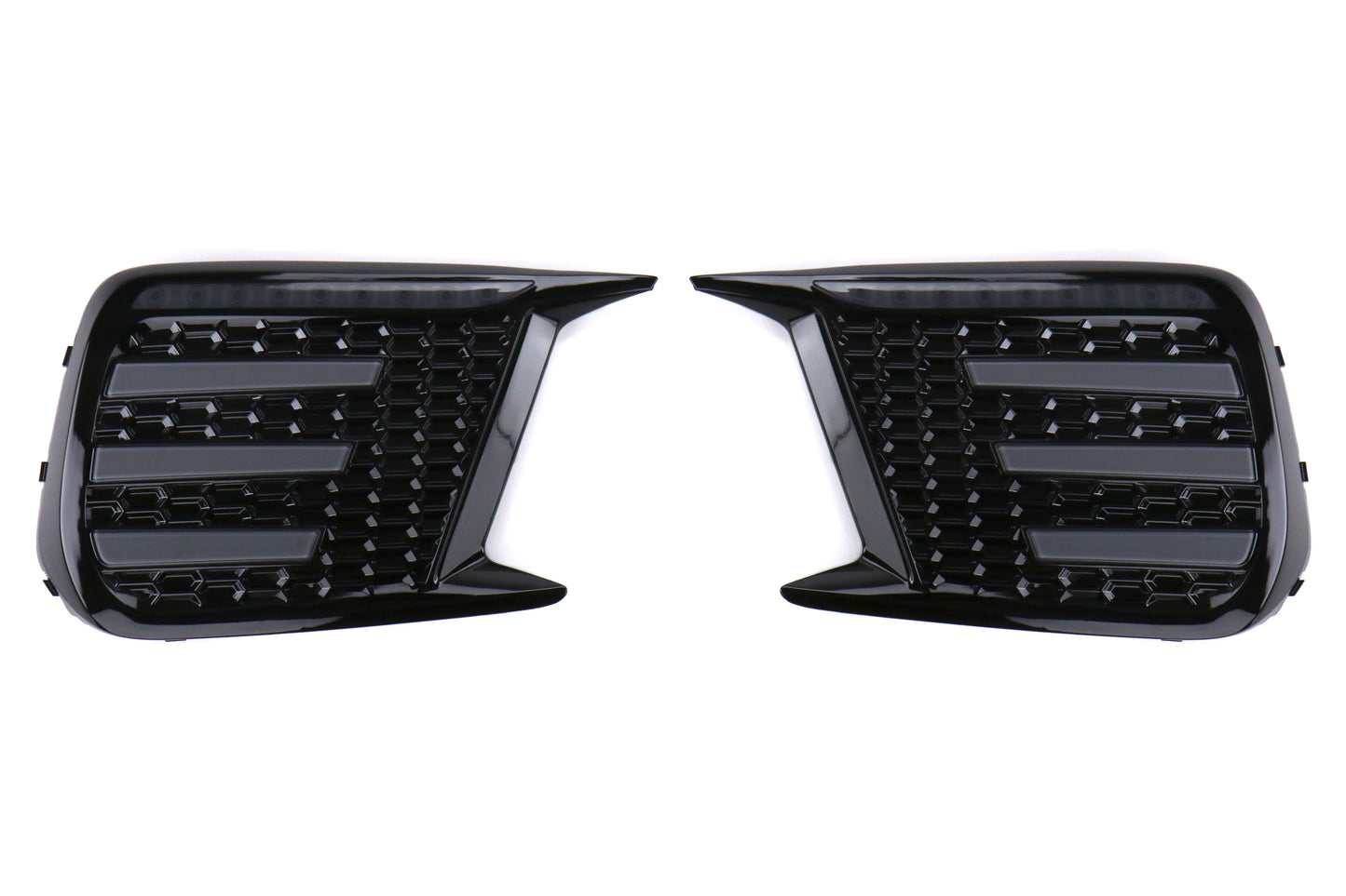 OLM Smoked Tri Bar Fog Light Bezel (No Fog Hole) - 2018-2021 Subaru WRX / STI