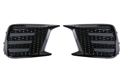OLM Smoked Tri Bar Fog Light Bezel (No Fog Hole) - 2018-2021 Subaru WRX / STI