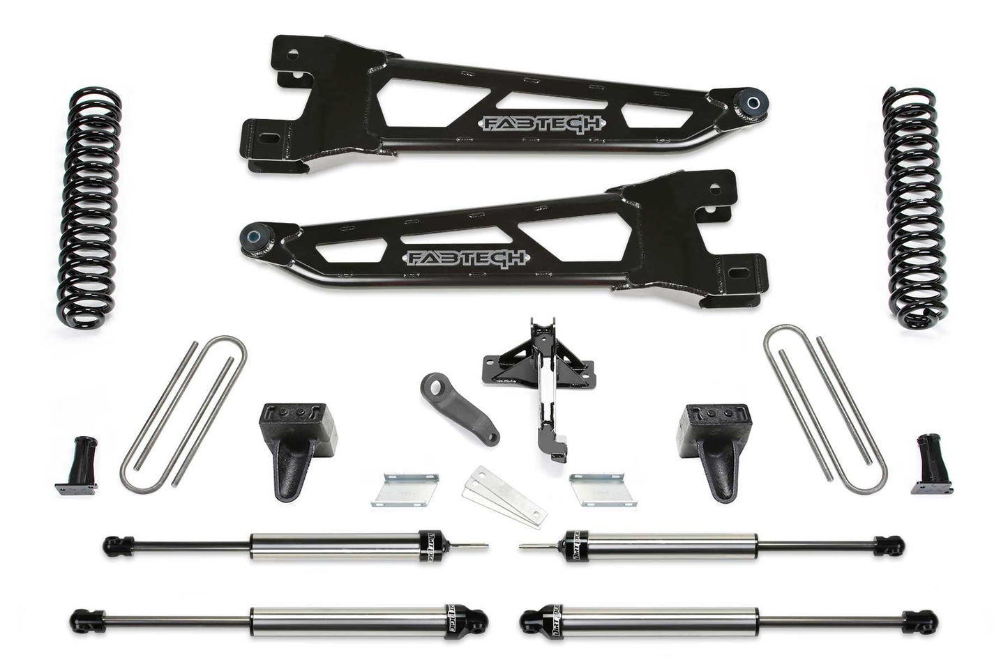 Fabtech 23-24 Ford F250/350 4WD Diesel 4in Radius Arm Lift Kit Dirt Logic 2.25 Shocks