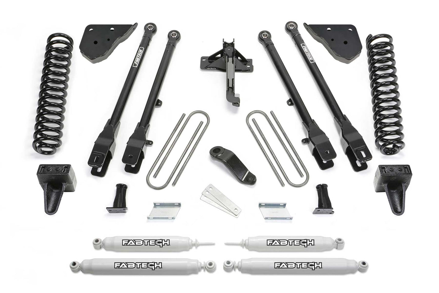 Fabtech 23-24 F250/350 4WD Diesel 4in 4 Link System w/ Coils and Performance Shocks