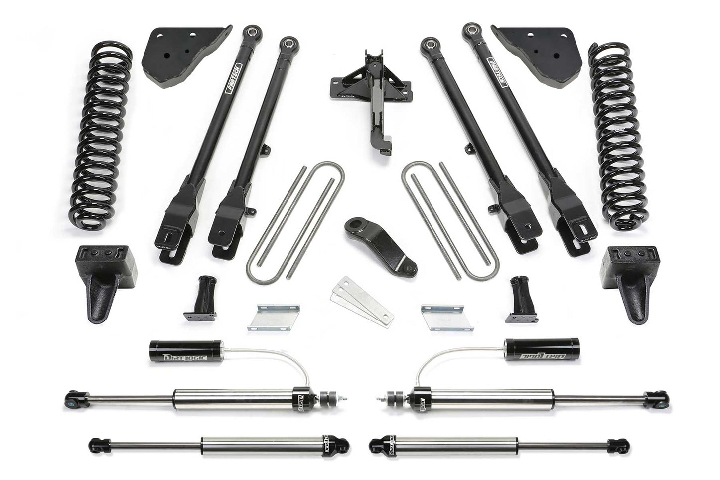 Fabtech 23-24 Ford F250/350 4WD Diesel 4in 4 Link System w/ Coils and 2.25 DLSS Shocks Resi Front