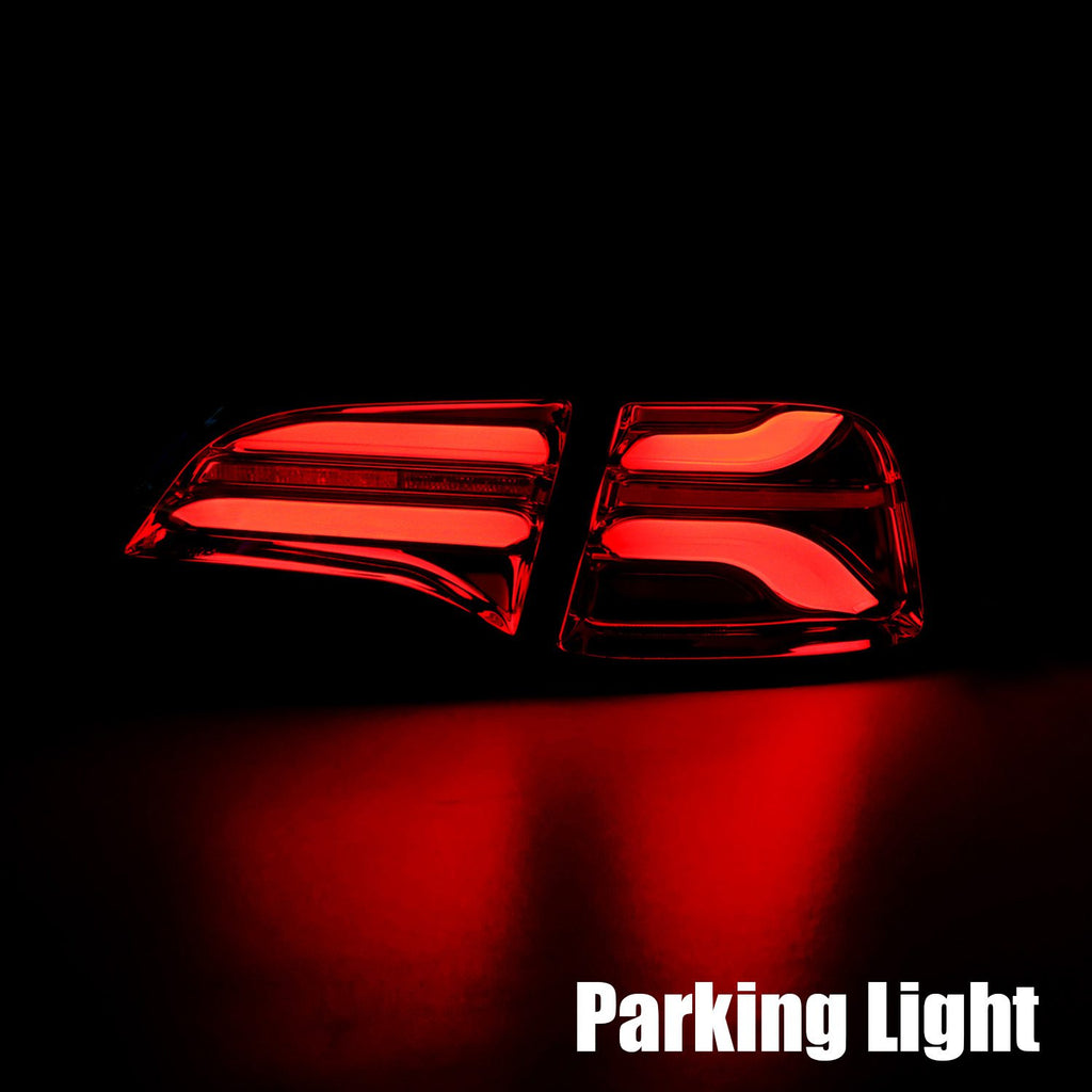 AlphaRex 20-22 Tesla Model Y (With Stock Amber Turn Signal) PRO-Series LED Tail Lights Jet Black - 601030