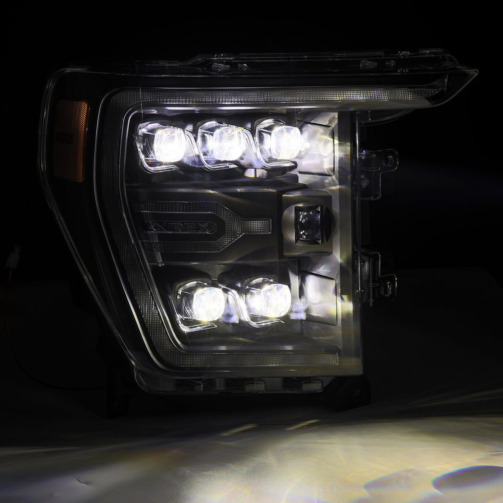 AlphaRex 21-23 Ford F150 / 21-23 Ford F150 Raptor NOVA-Series LED Projector Headlights Black - 880137 AlphaRex