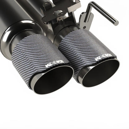 Kooks 11514520 active shotgun valved cat-back exhaust with carbon tips for 2018-2026 Ford Mustang GT 5.0L