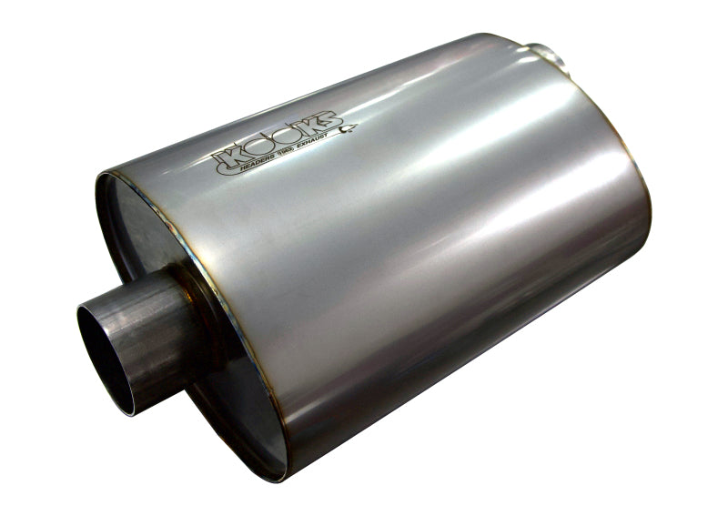 Kooks MUF-009 2.5 inch oval center inlet offset outlet stainless steel muffler 12 inch body universal