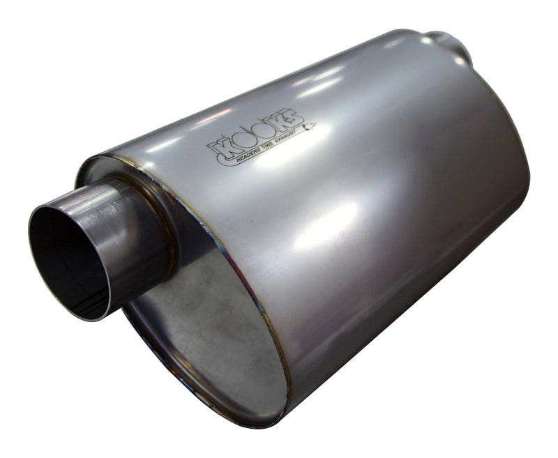 Kooks MUF-014 3 inch oval offset inlet offset outlet stainless steel muffler 14 inch body universal